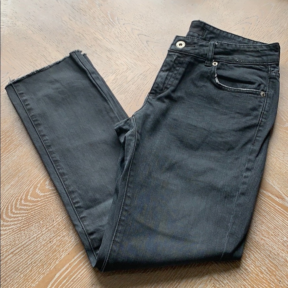 ZOUL DENIM Distressed Black Raw Hem Tess Jean 29